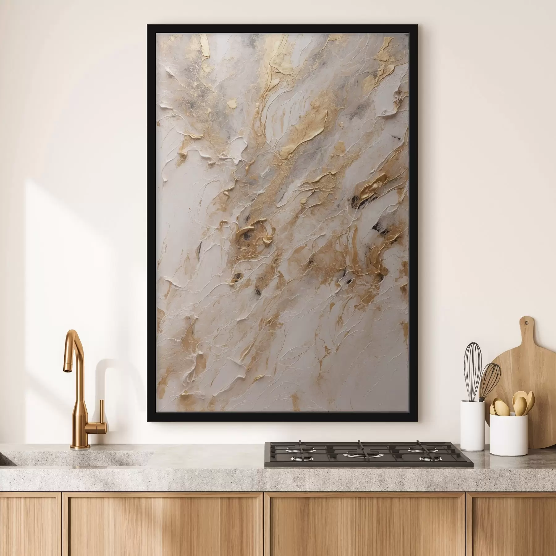 Tableau Chemin abstrait jaune et blanc en peinture acrylique Fleur rouge sur fond blanc-rouge peinture à l'huile blanche f44439