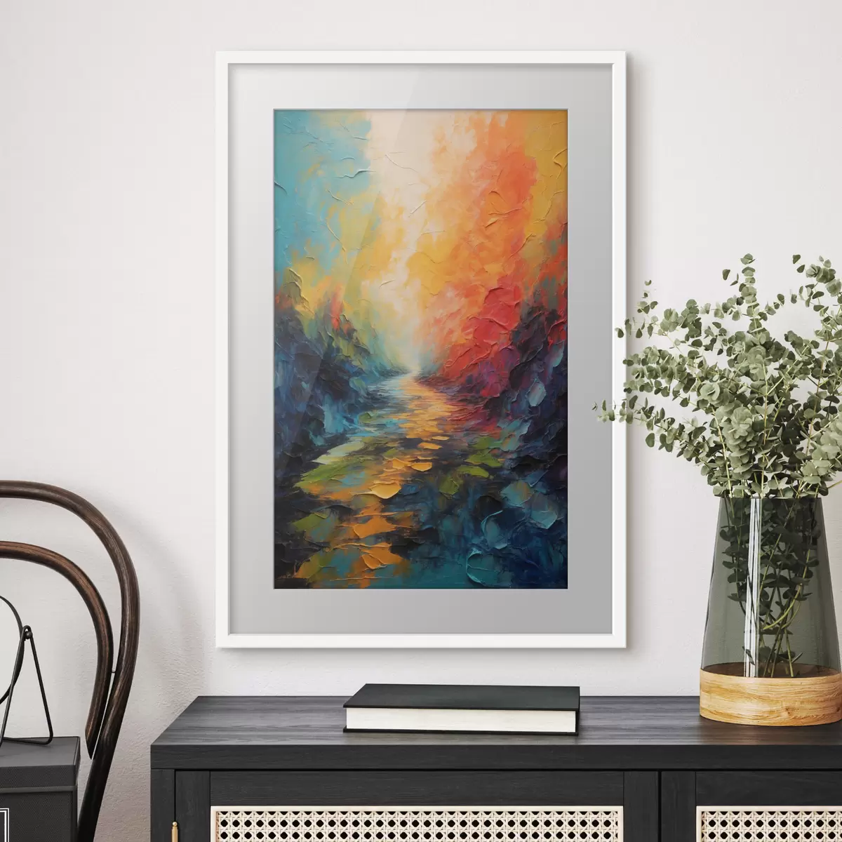 Poster Sentier de couleur f44441