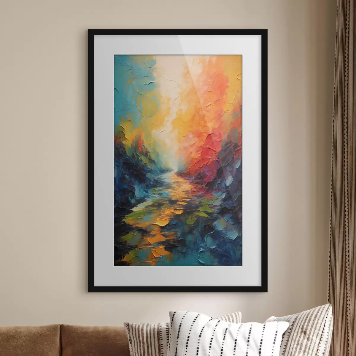 Poster Sentier de couleur f44441