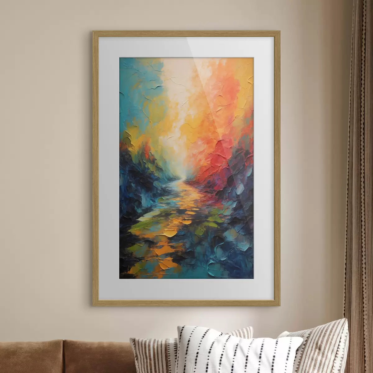 Poster Sentier de couleur f44441