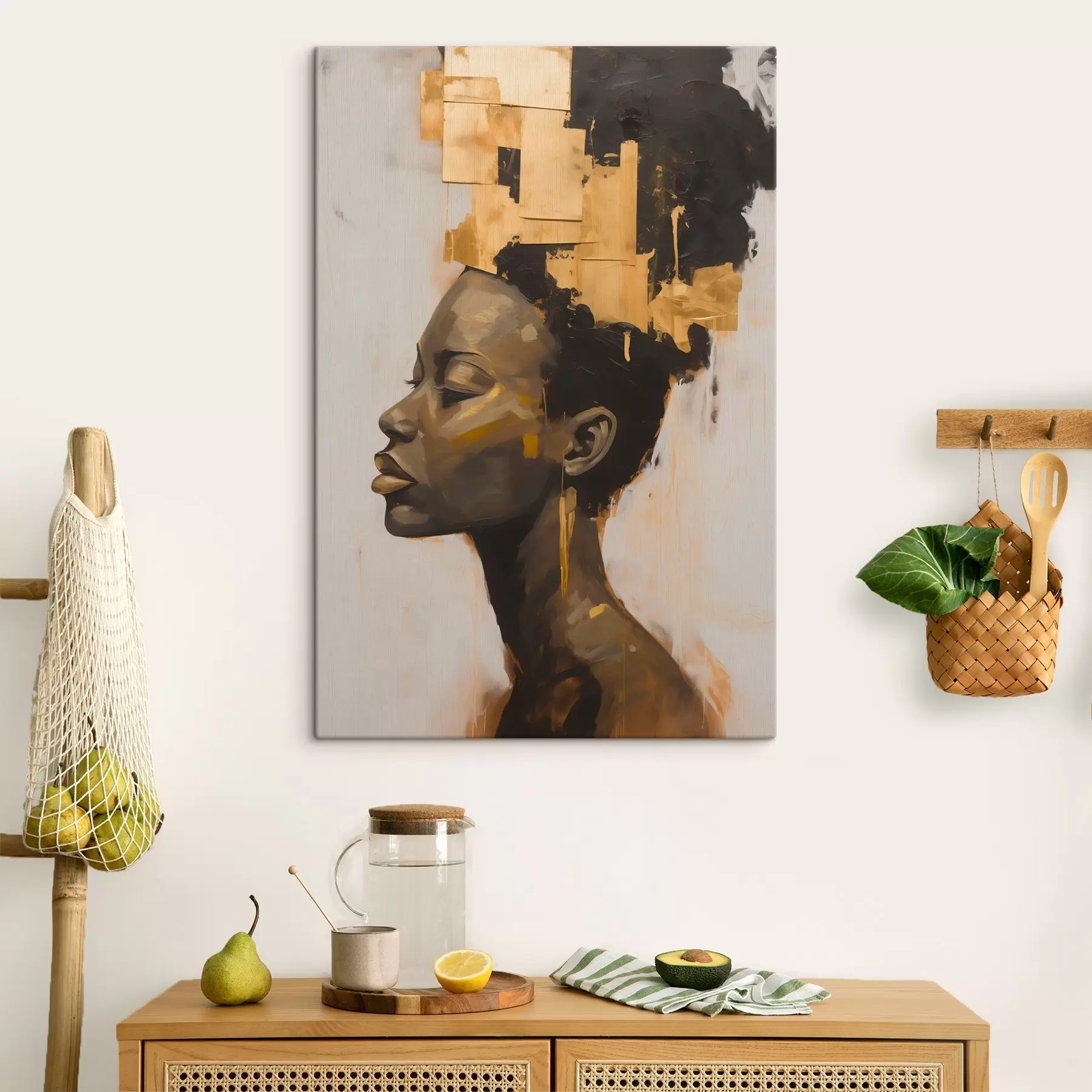 Tableau Portrait de femme abstrait s44520