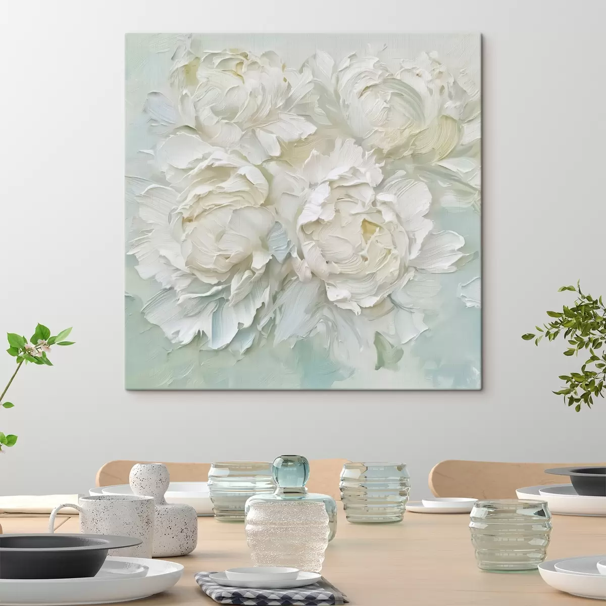 Tableau Peinture imitation pivoines s44522