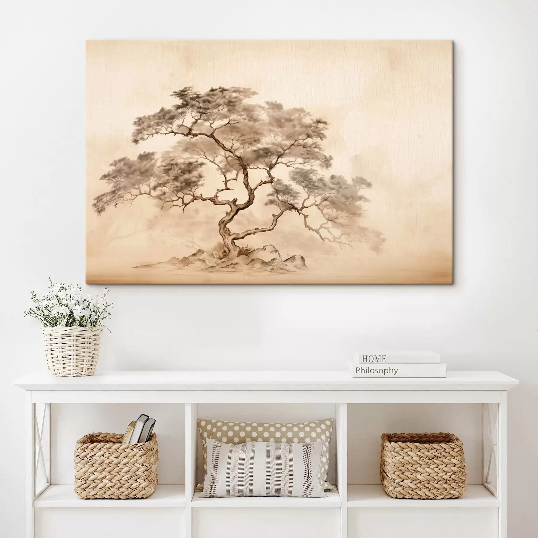 Papier peint Un arbre sur une colline s44523