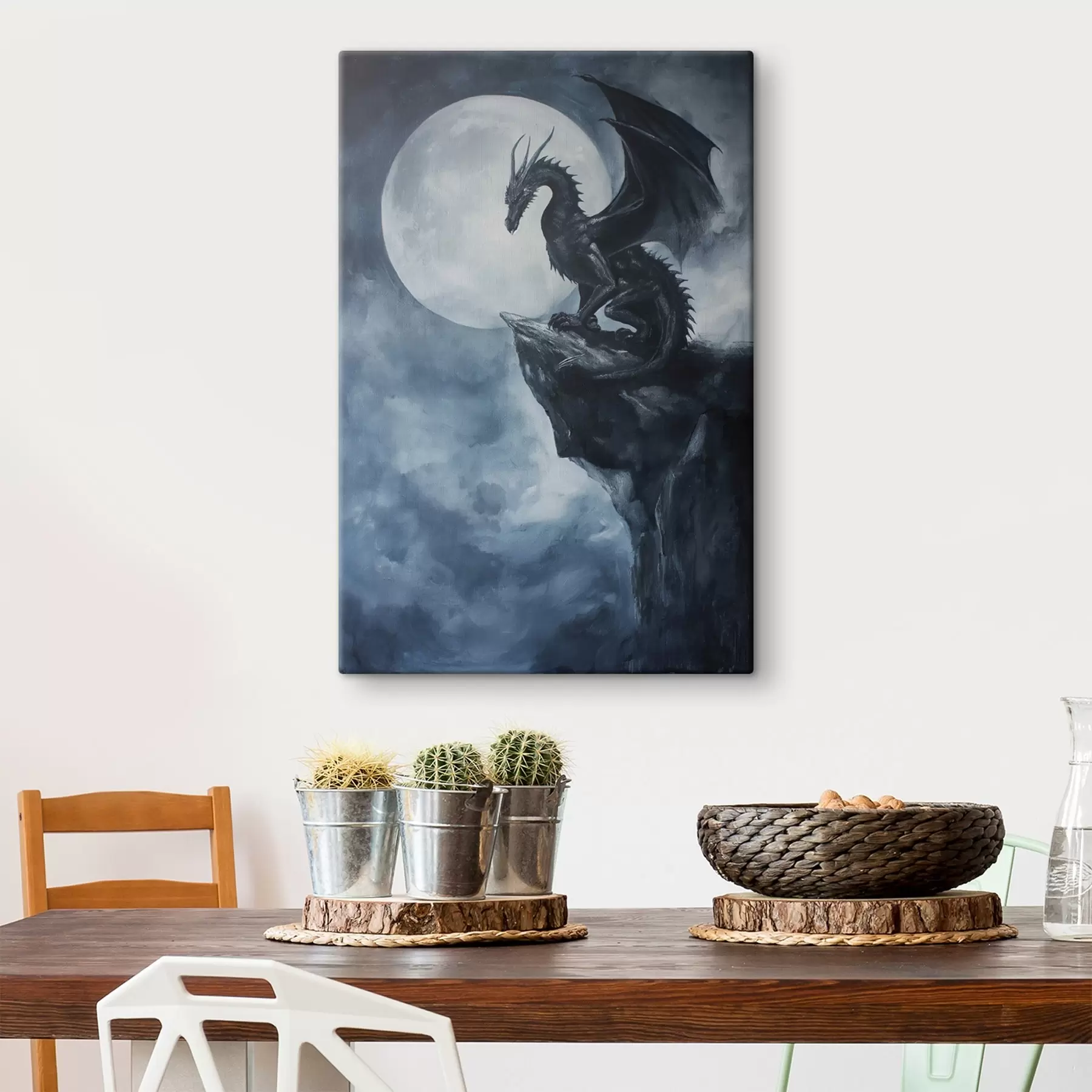 Tableau Le dragon et la lune s44530