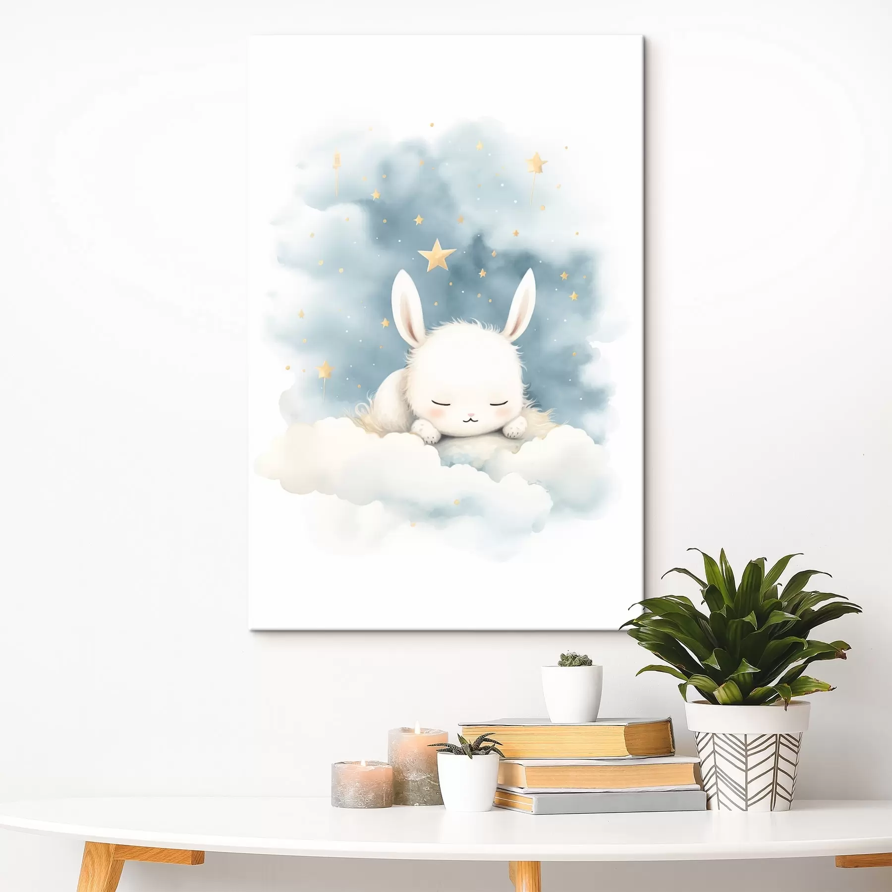 Tableau Un lapin dans les nuages s44536