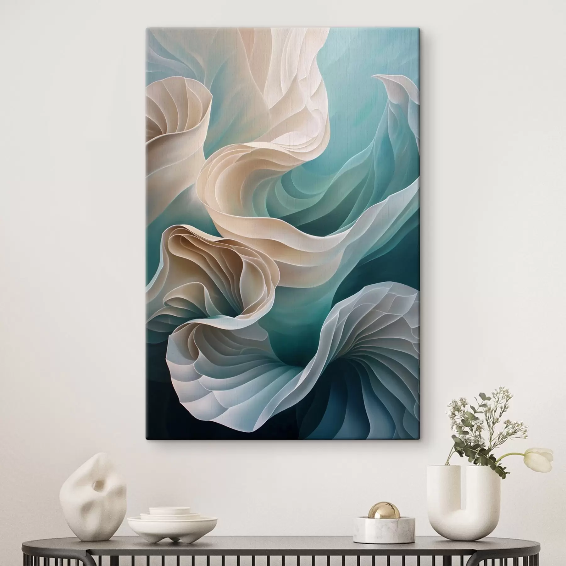 Tableau Vagues et soie s44541
