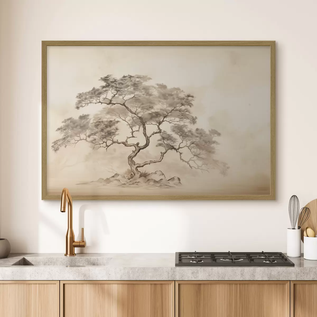 Poster Un arbre sur une colline f44523