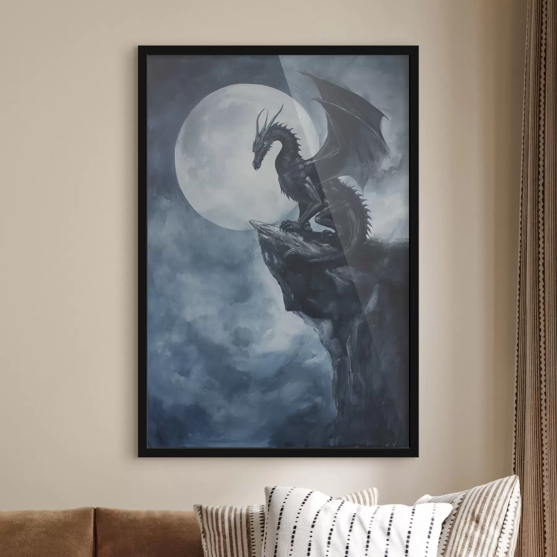Papier peint Le dragon et la lune f44530