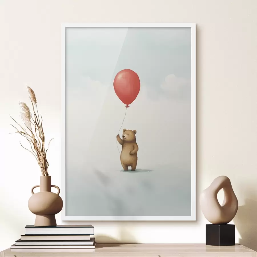 Papier peint Ourson et ballon f44535
