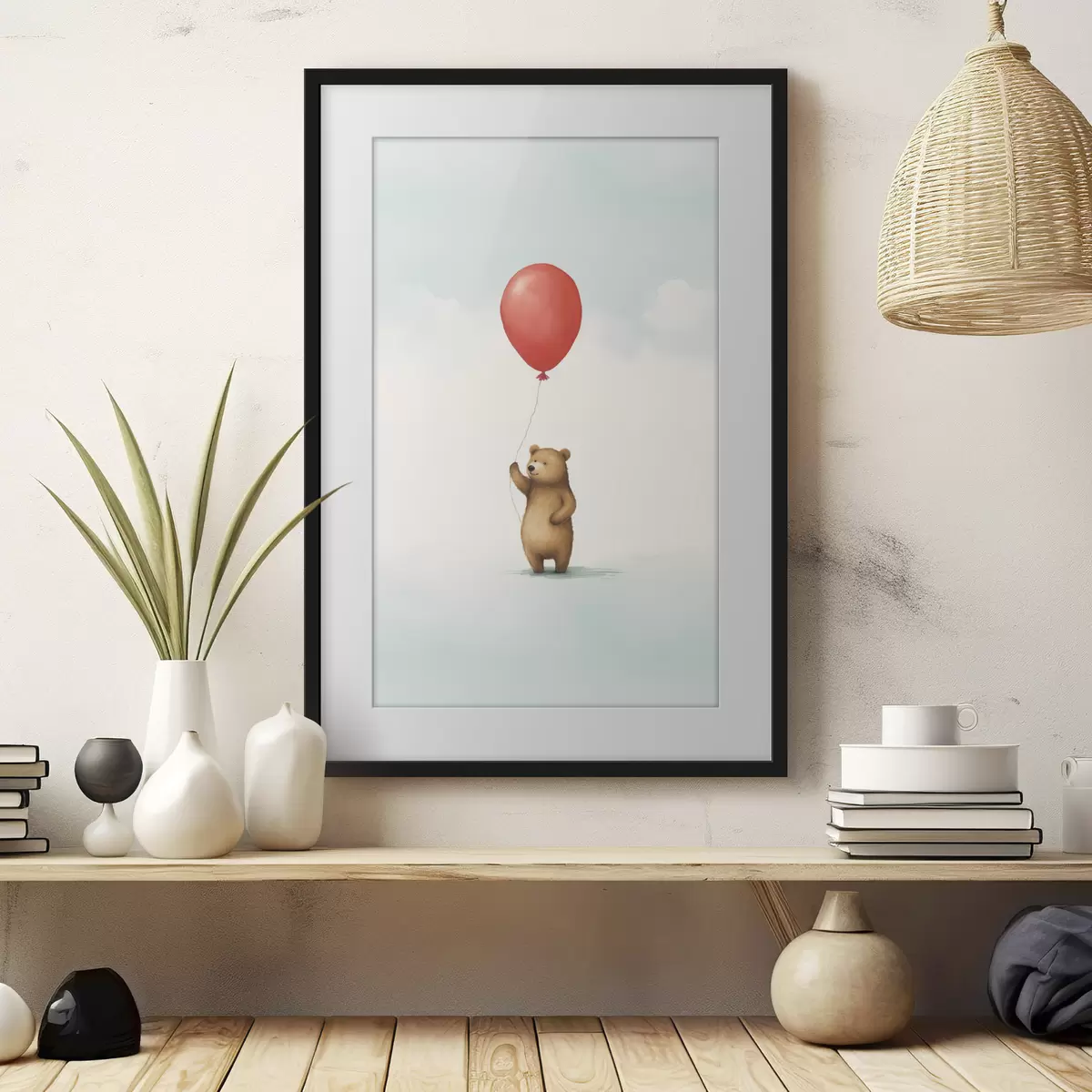 Poster Ourson et ballon f44535