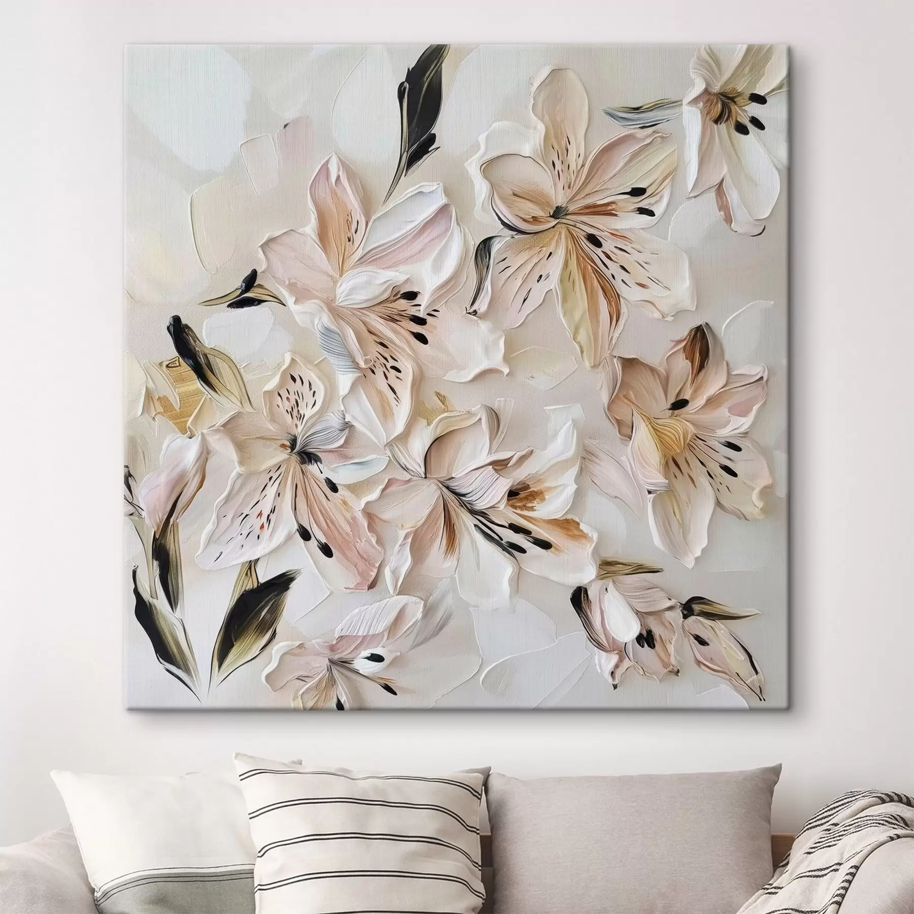 Papier peint Peinture imitation fleurs délicates s44588