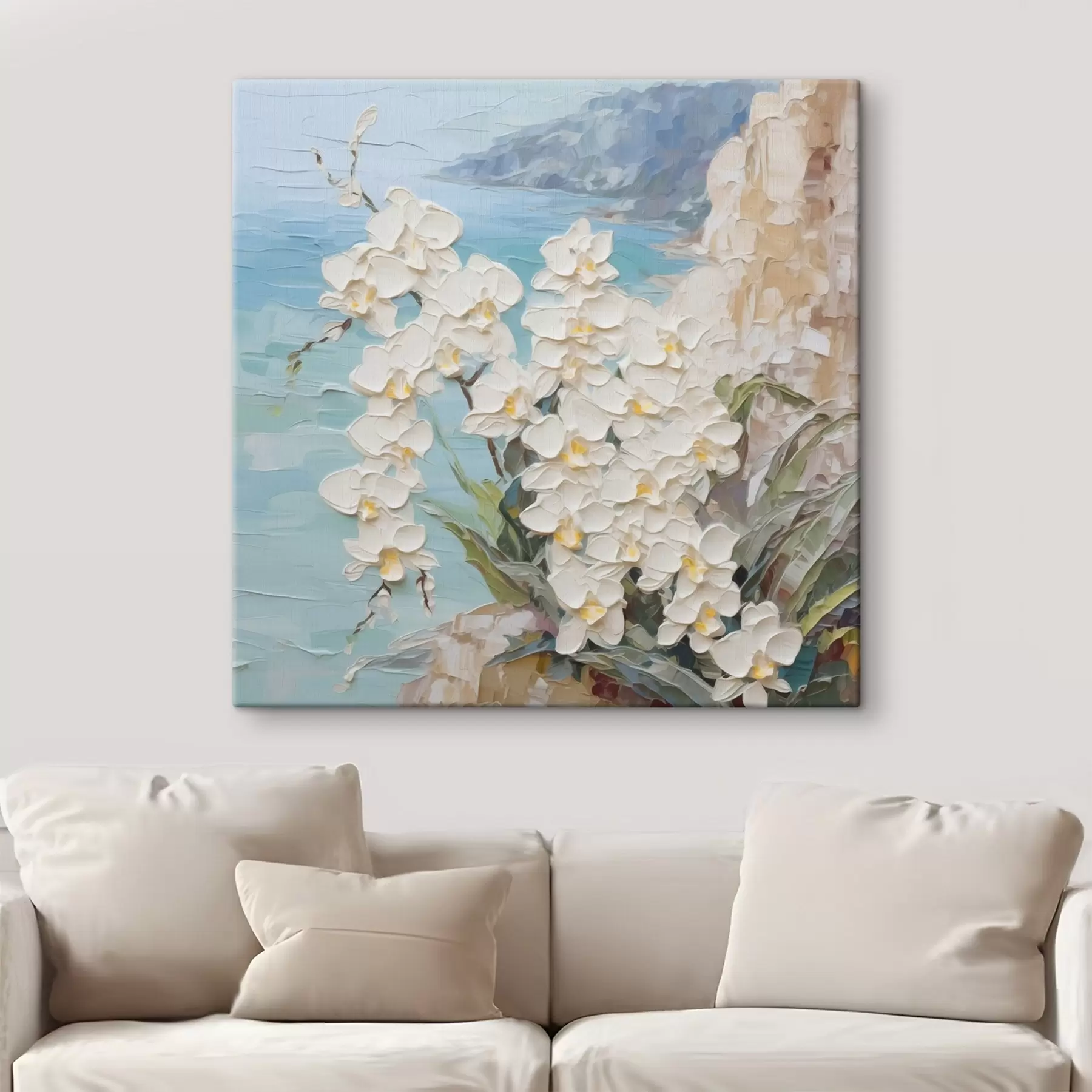 Tableau Orchidées contre la mer s44590
