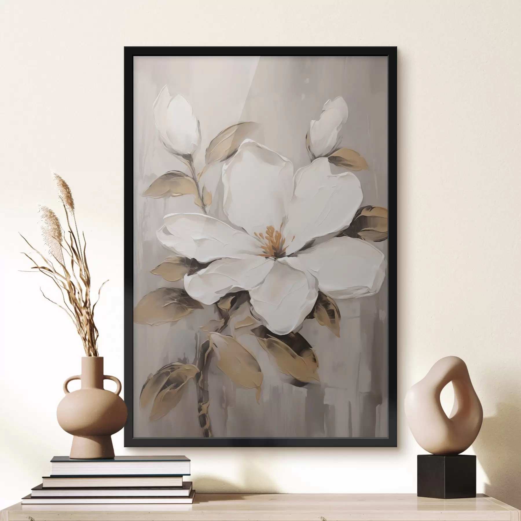Papier peint Peinture d'imitation de grandes fleurs f44581