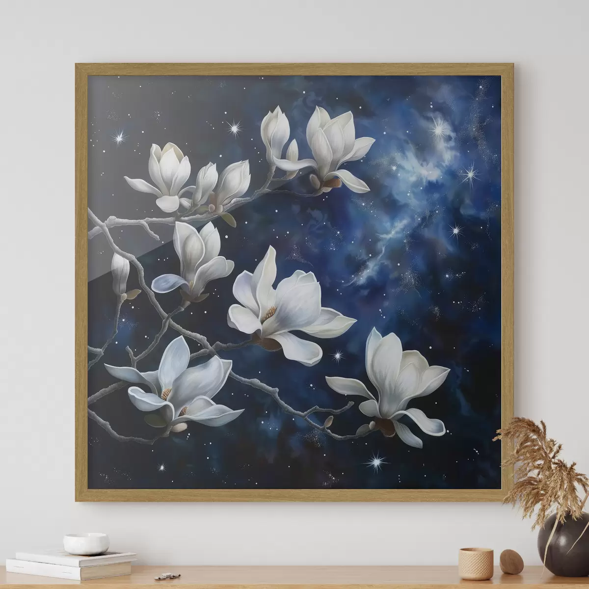 Poster Fleurs de magnolias sur fond de ciel f44585