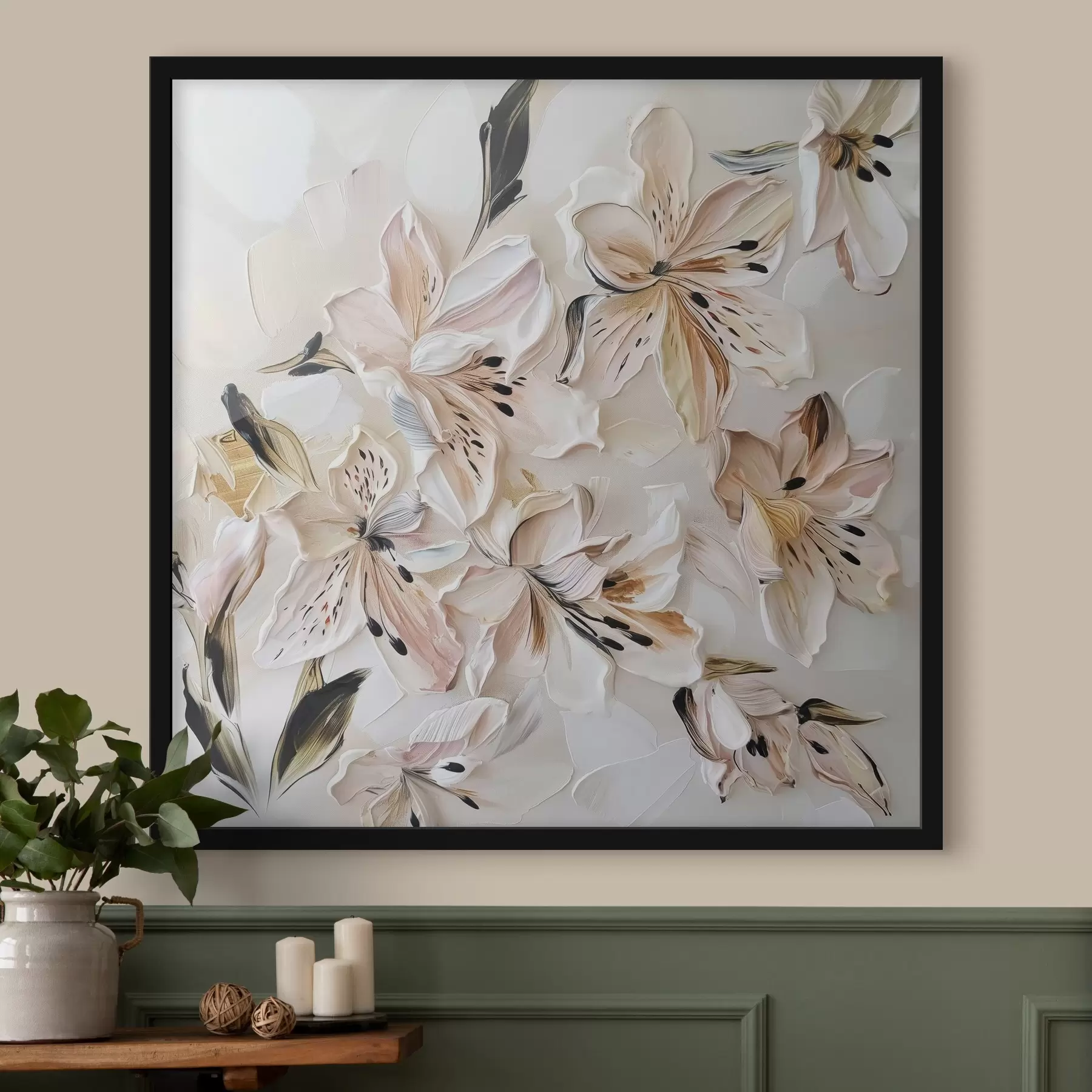 Papier peint Peinture imitation fleurs délicates f44588