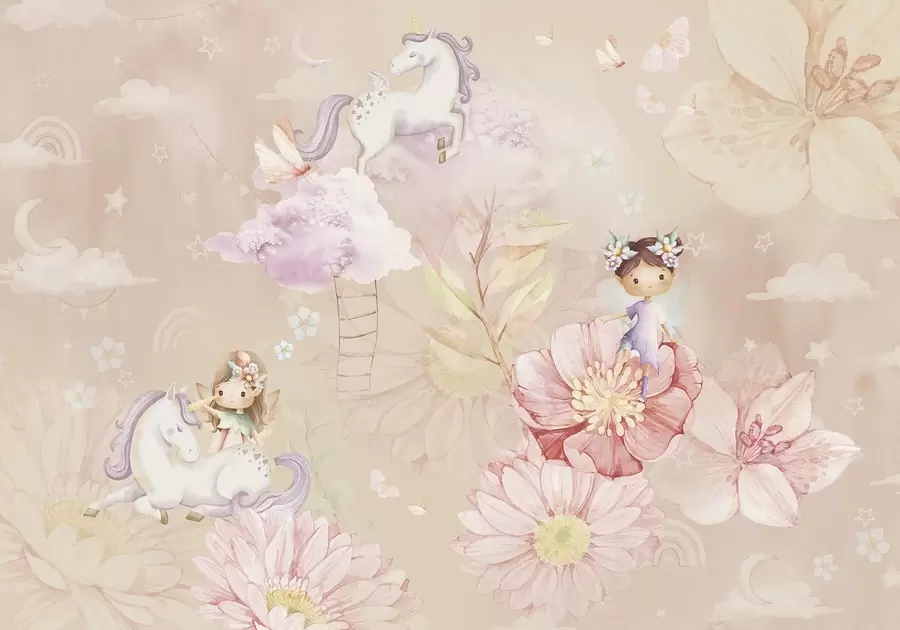 Papier peint Fées et licornes w04051