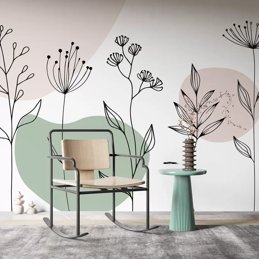 Papier peint Contour floral boho w04080v2