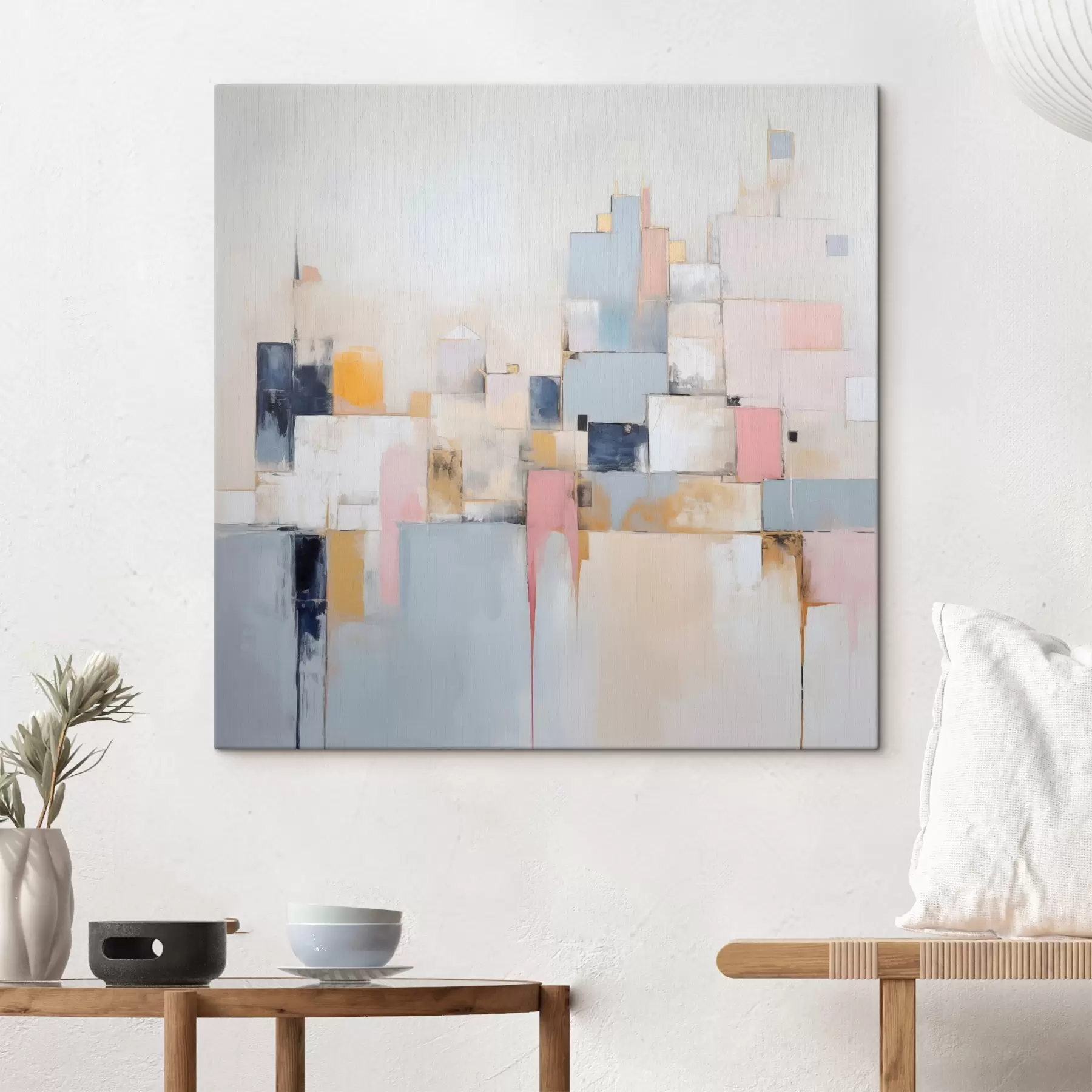 Tableau Peinture abstraite imitant la ville s44638