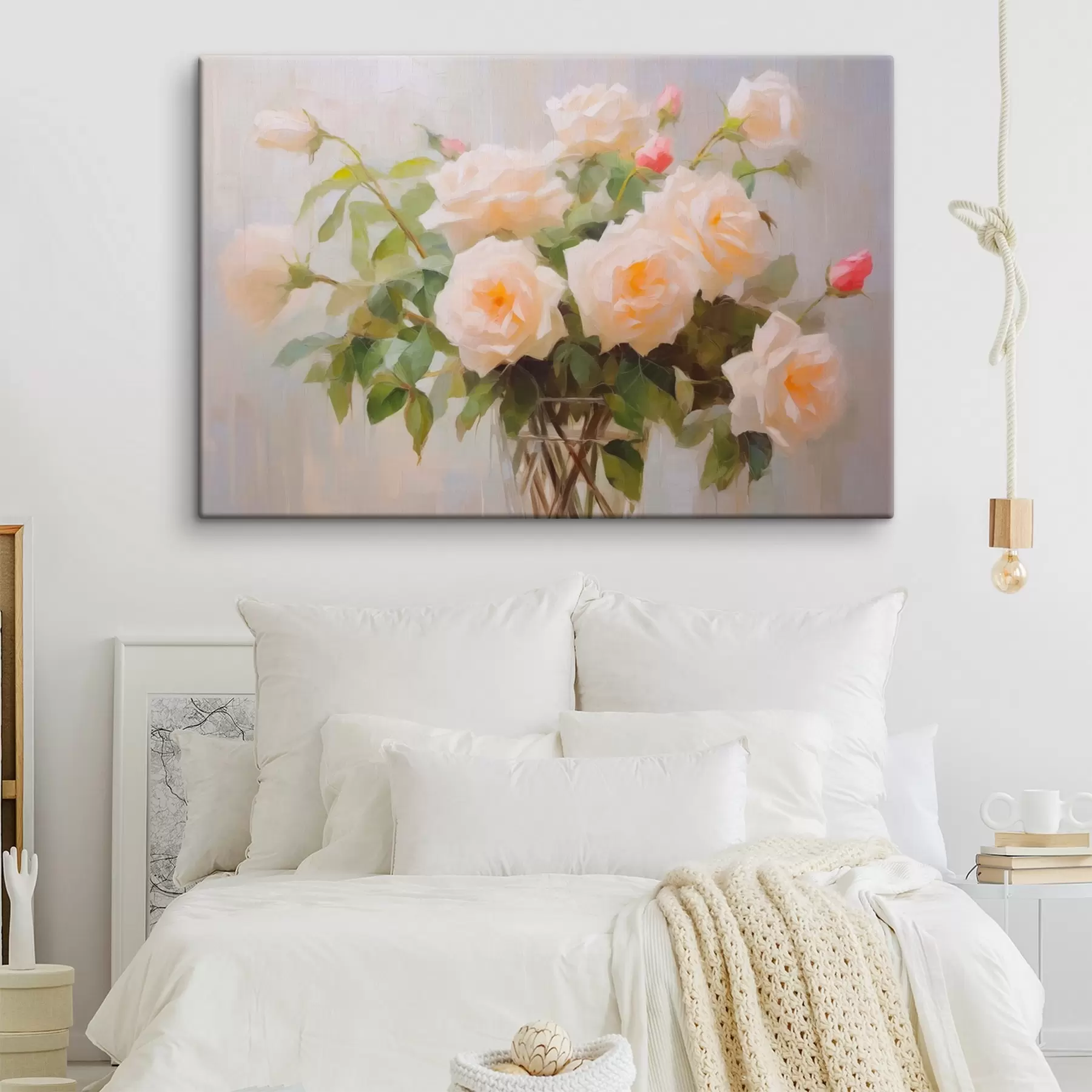 Tableau Bouquet de roses dans un vase s44652