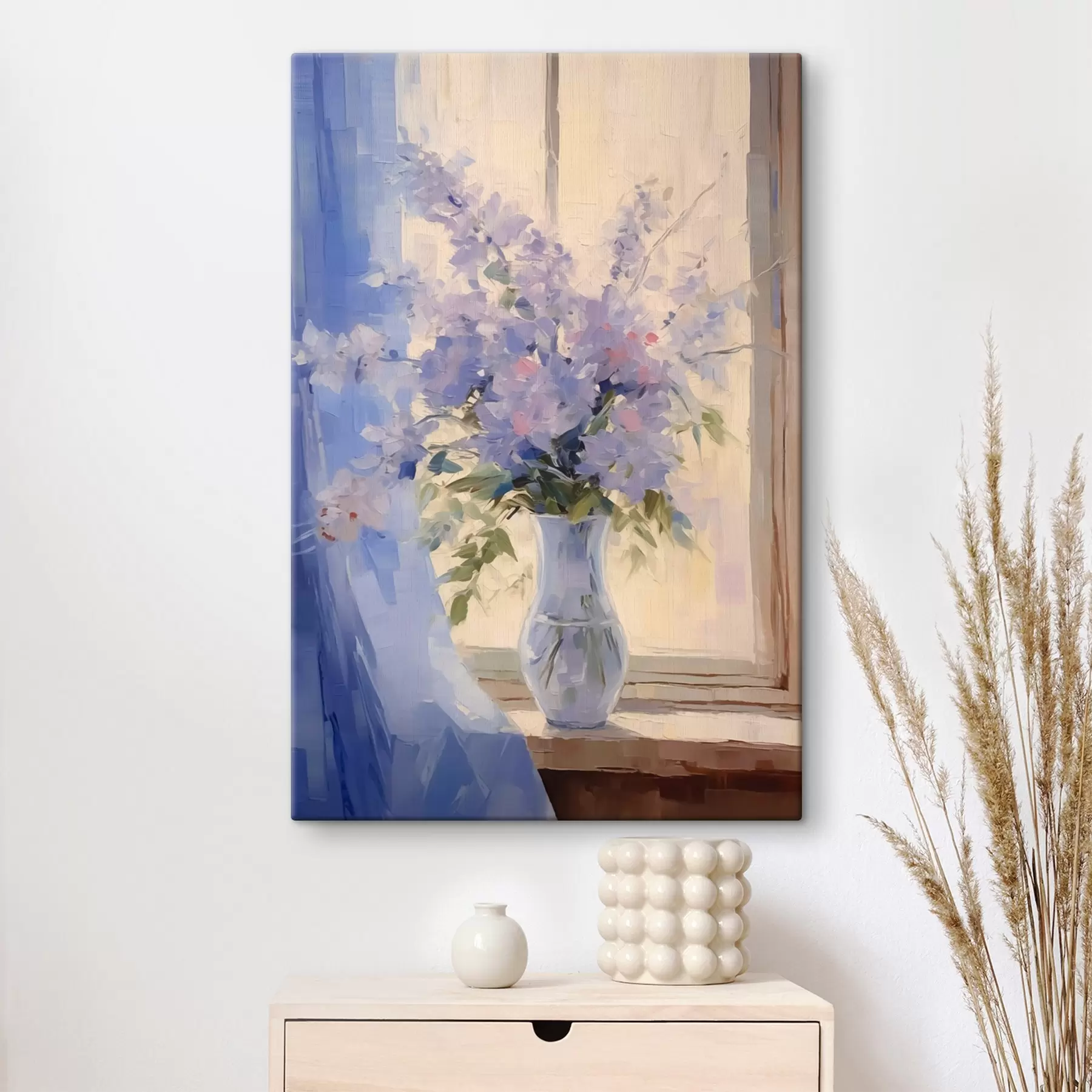 Tableau Fleurs délicates dans un vase près de la fenêtre s44653