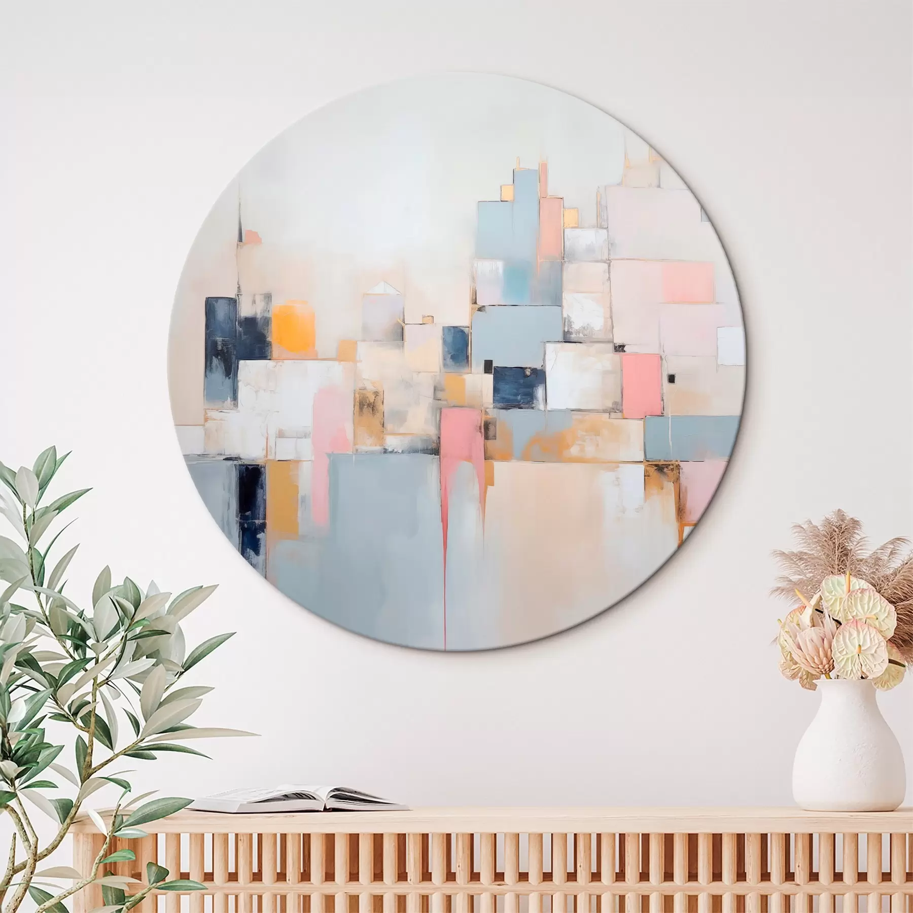 Tableau Peinture abstraite imitant la ville r44638