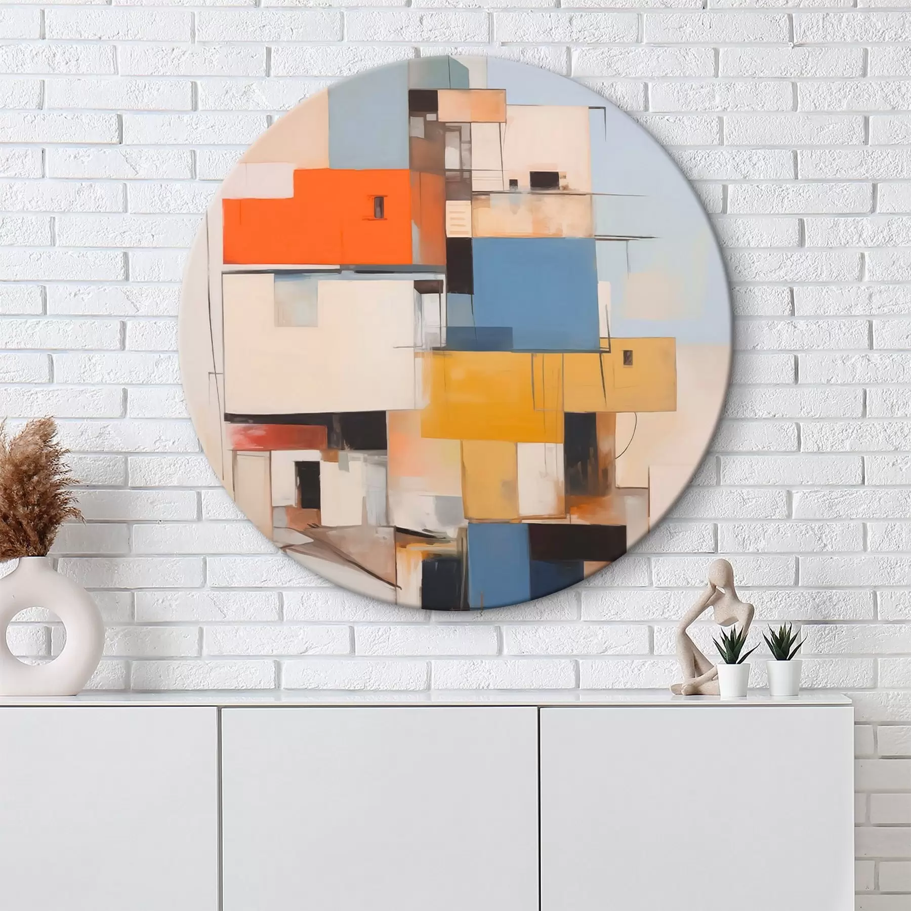Tableau Peinture abstraite imitation maison r44645
