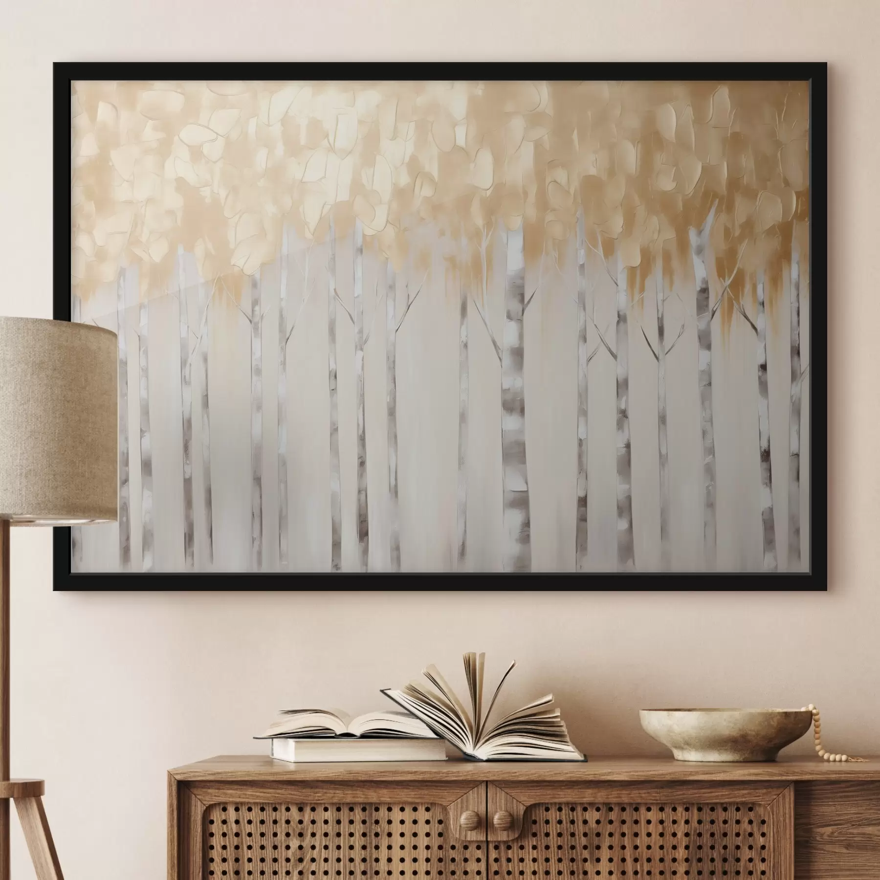 Papier peint Peinture imitation bouleaux f44637