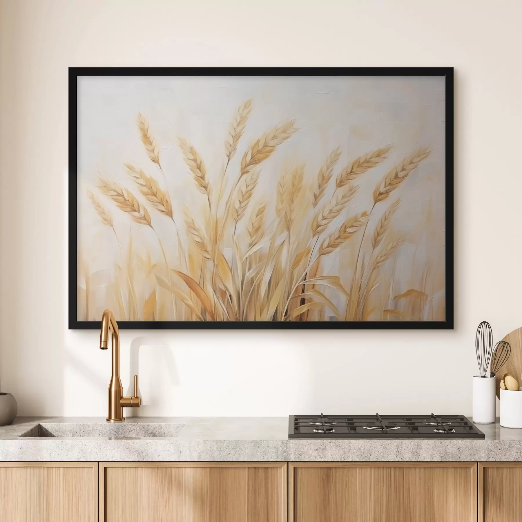 Tableau Peinture imitation épis de blé f44642
