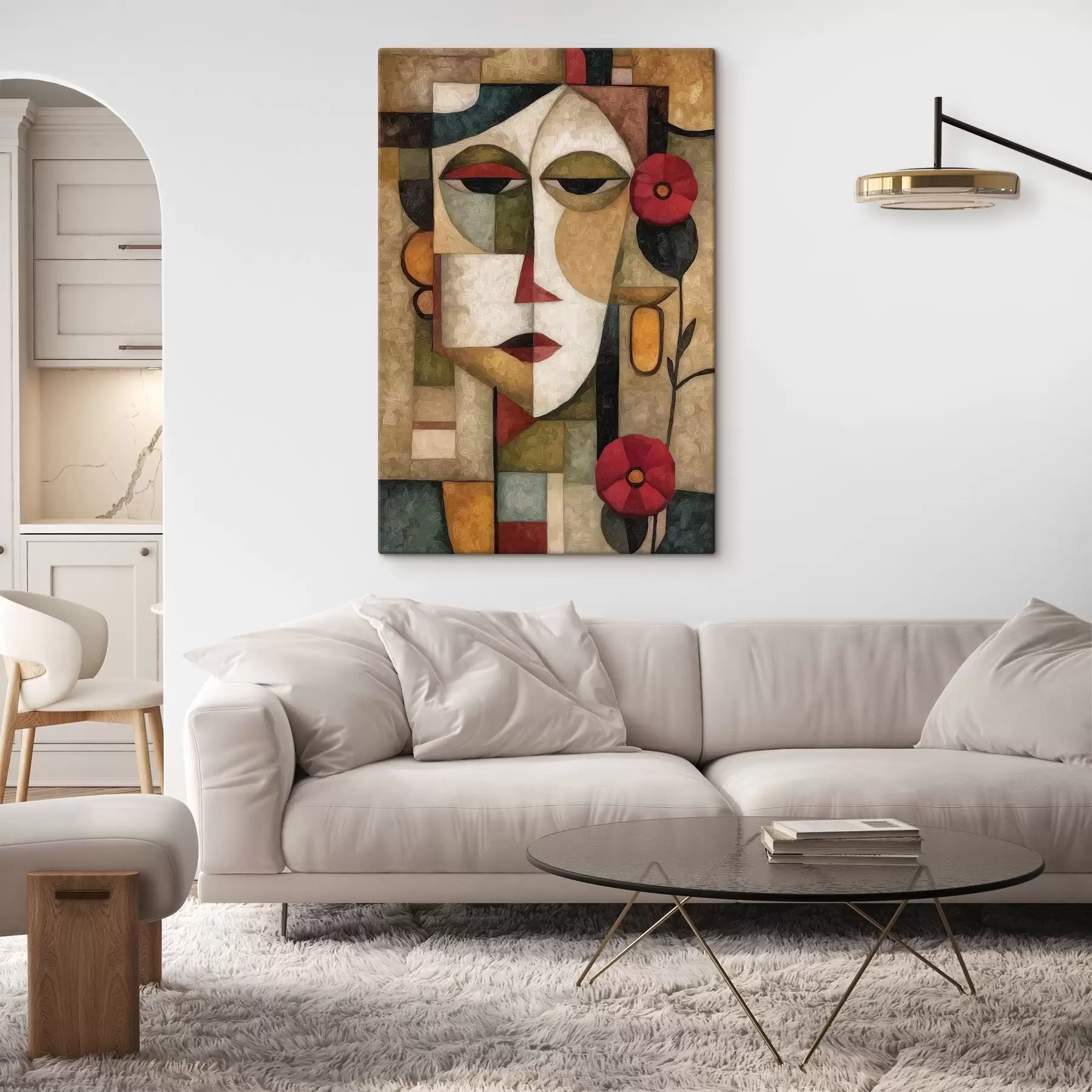 Papier peint Visage féminin, cubisme s44619