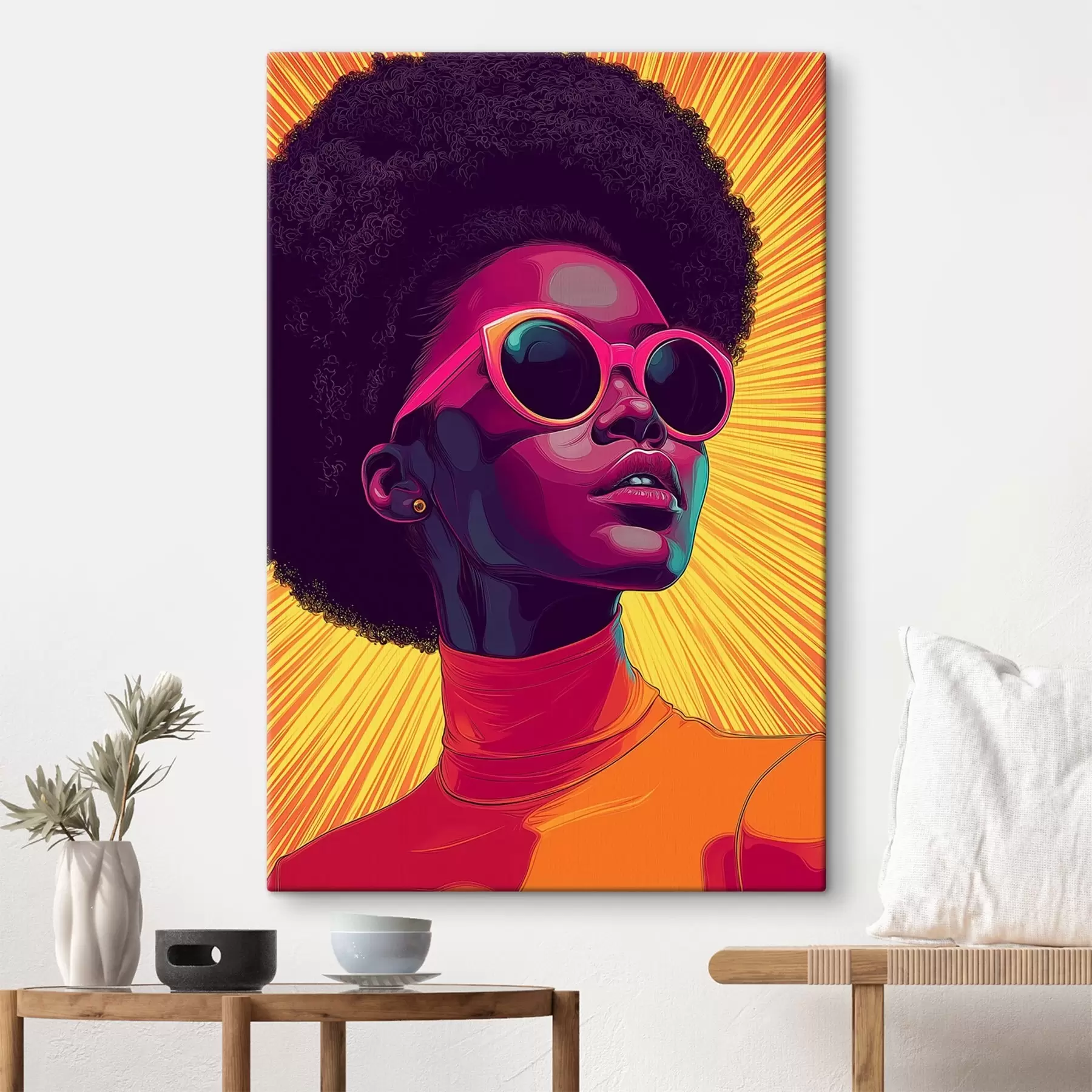Tableau Fille avec des lunettes, pop art s44620