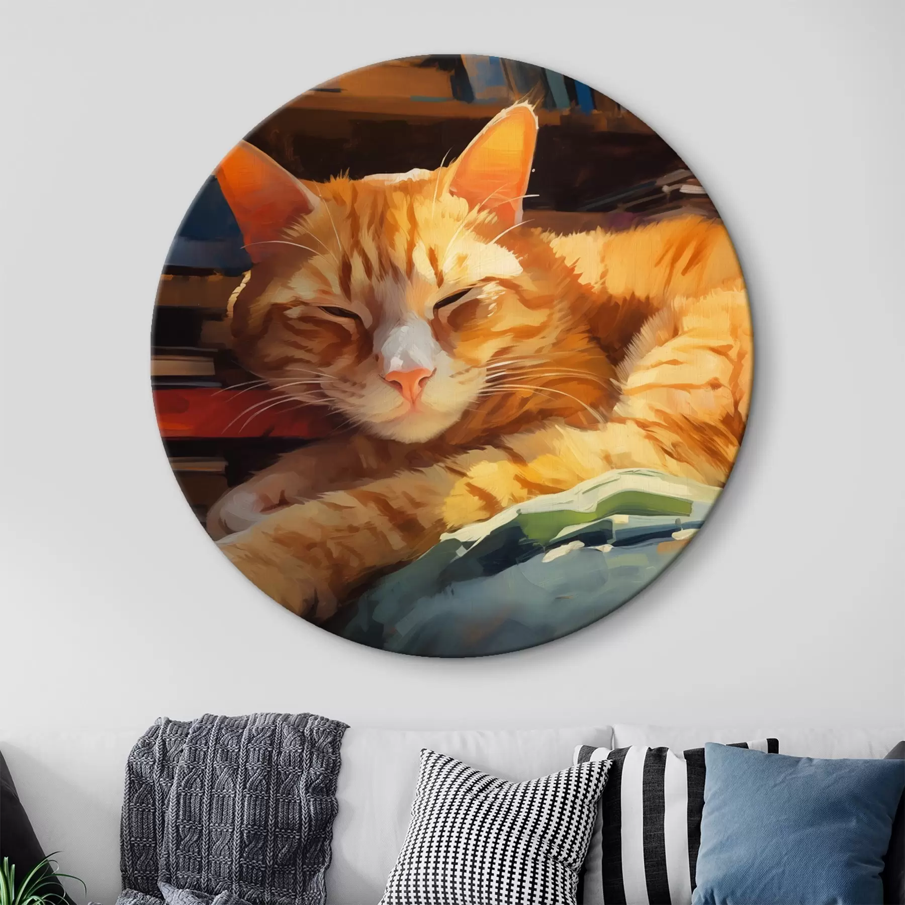 Tableau Chat et livres r44656