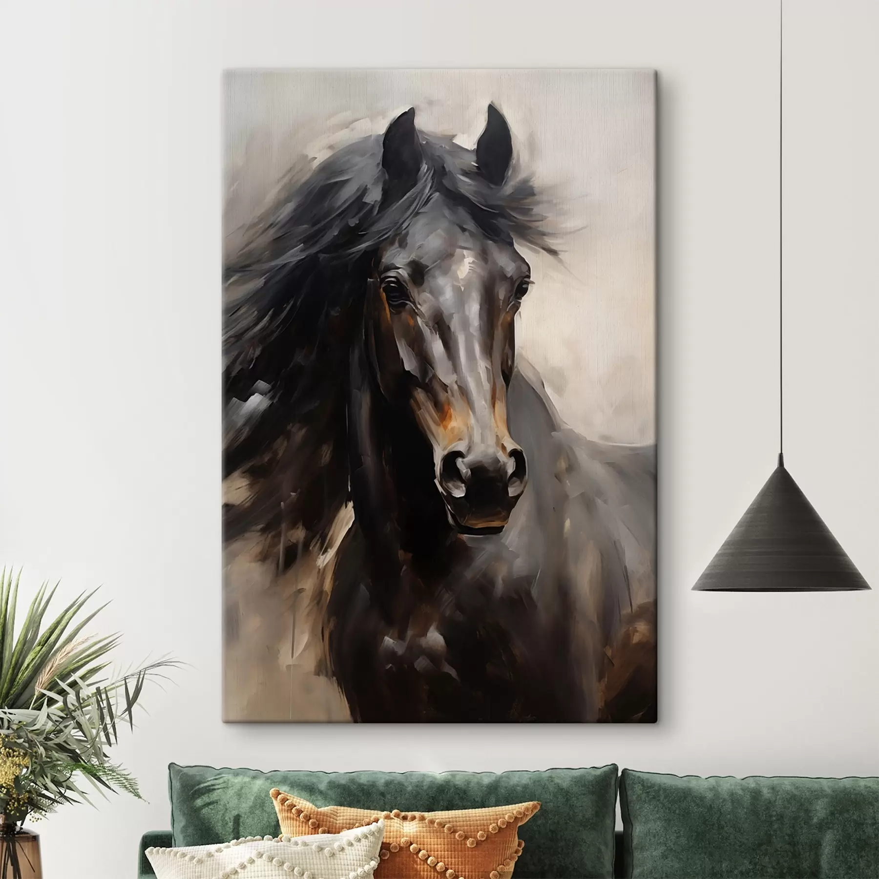 Tableau Cheval noir s44662