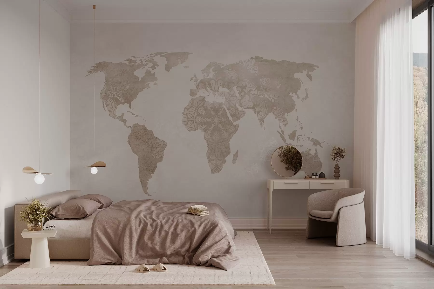 Papier peint Carte du monde avec motif w03954
