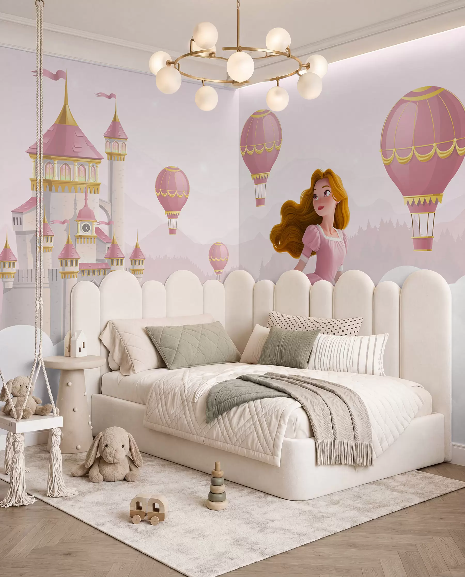 Papier peint Ballons sur le château w04015v1