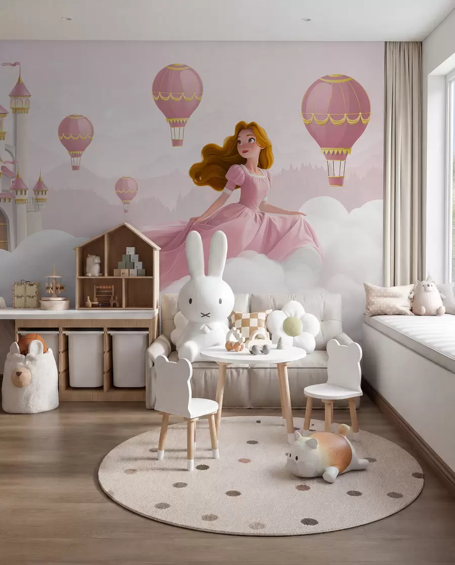 Papier peint Ballons sur le château w04015v1