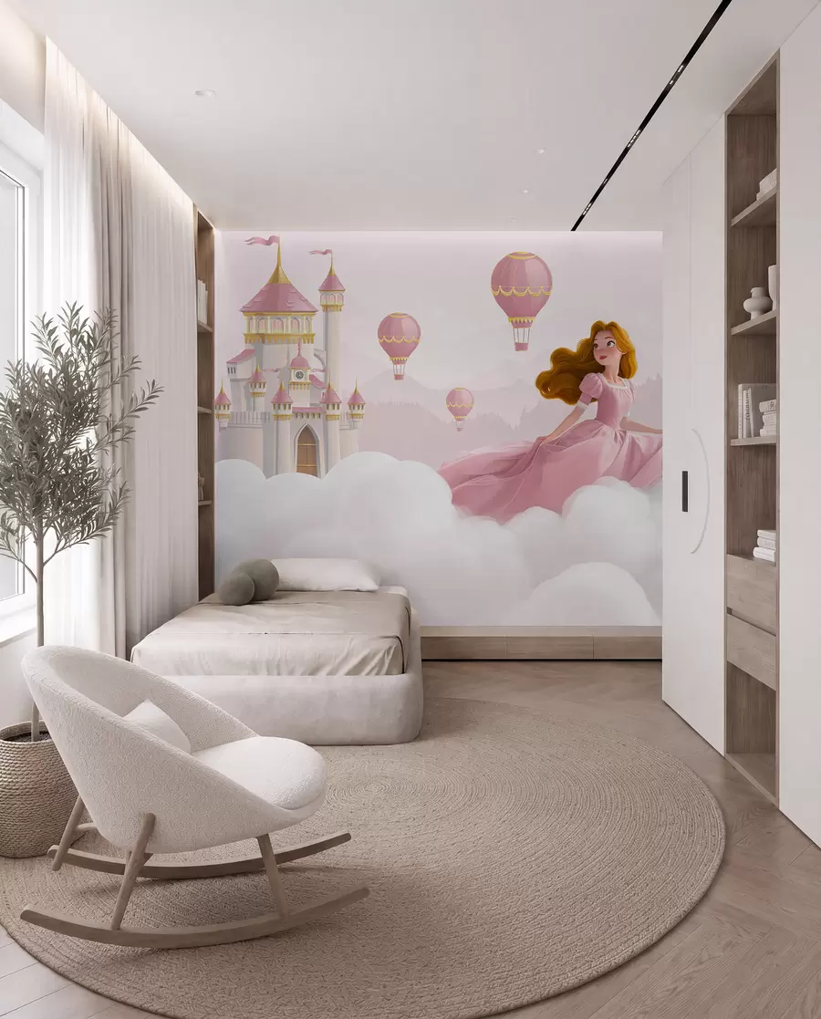 Papier peint Ballons sur le château w04015v1