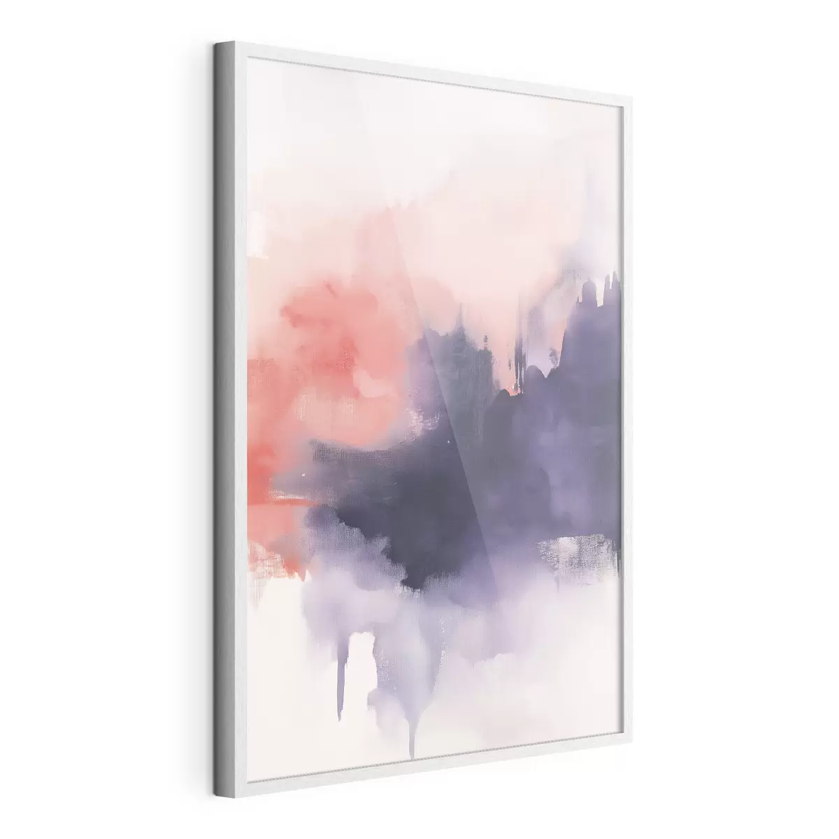 Poster Abstraction à l'acrylique, coups de pinceau, violet et rose f44507
