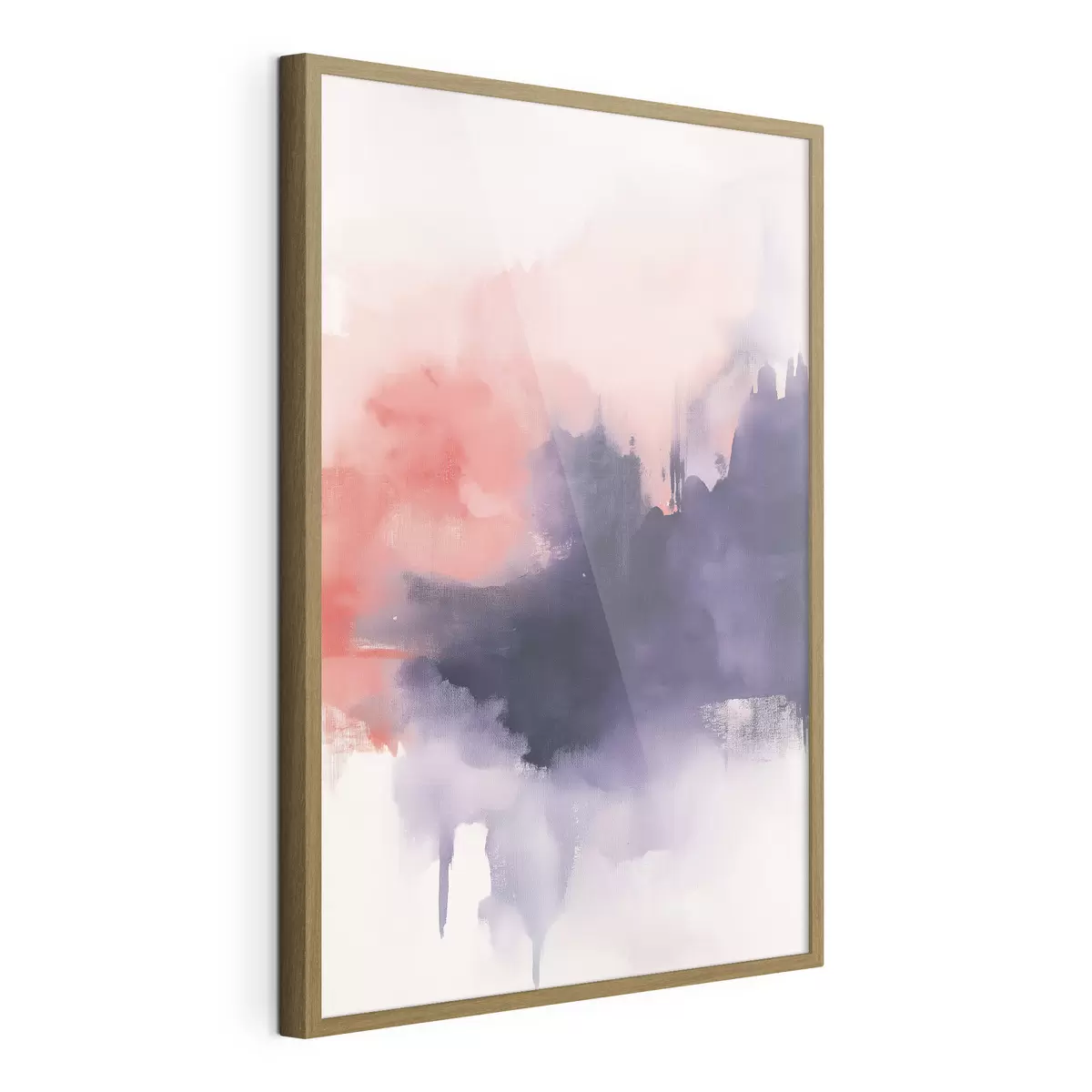 Poster Abstraction à l'acrylique, coups de pinceau, violet et rose f44507