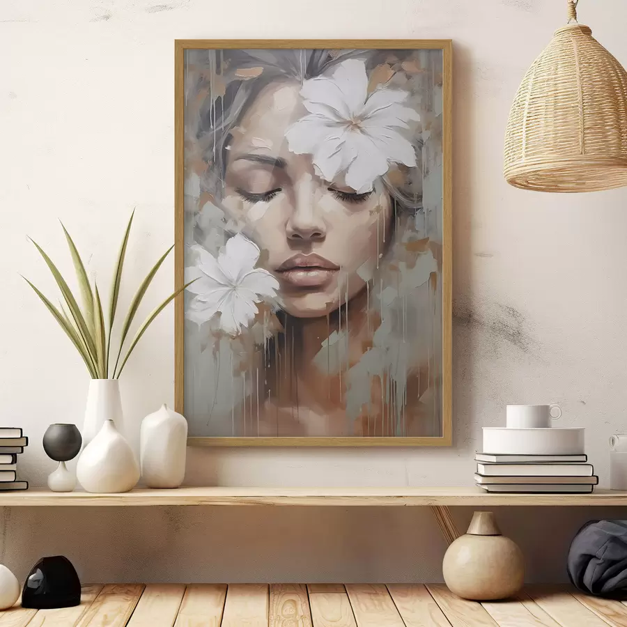 Papier peint Fleurs blanches sur les yeux f44684