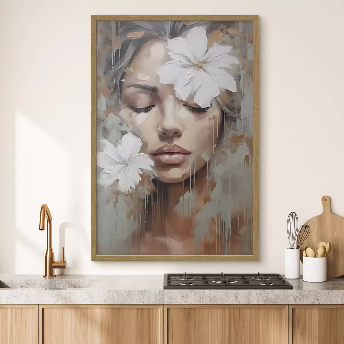 Poster Fleurs blanches sur les yeux f44684