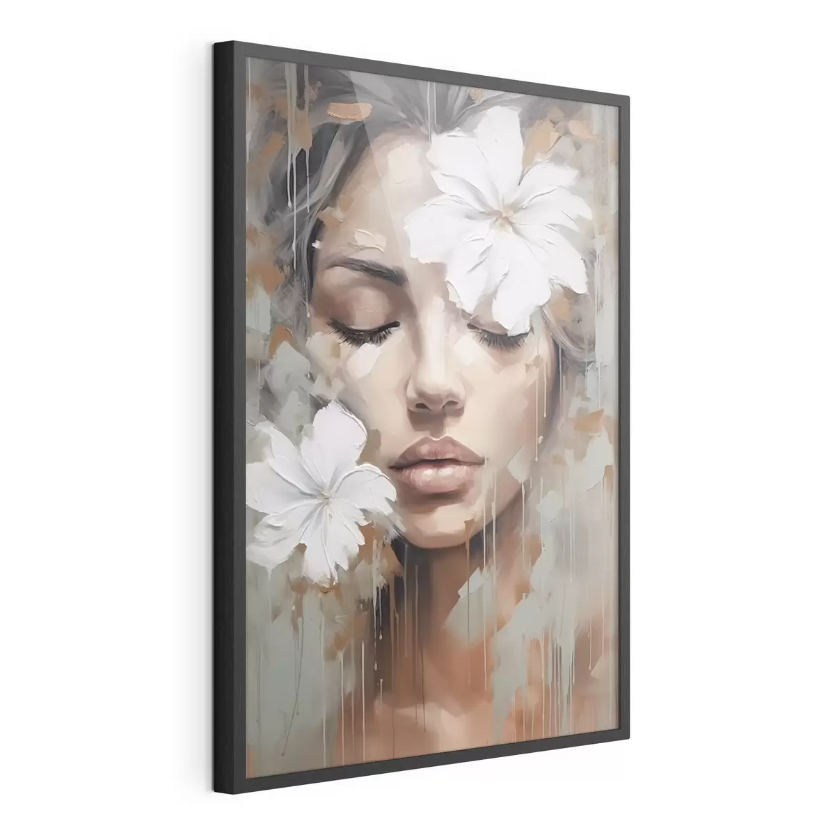 Poster Fleurs blanches sur les yeux f44684