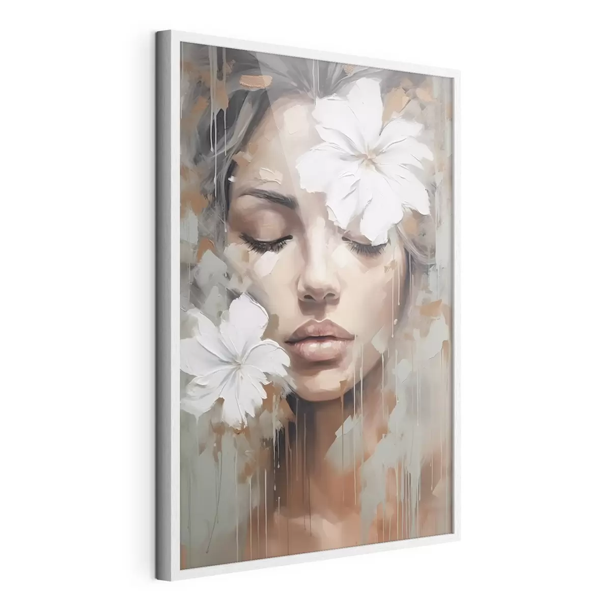 Poster Fleurs blanches sur les yeux f44684