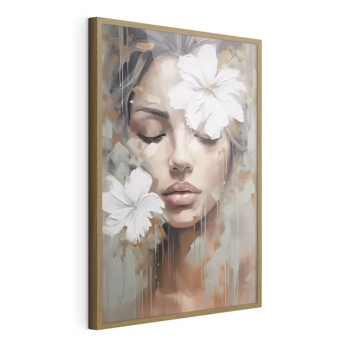 Poster Fleurs blanches sur les yeux f44684
