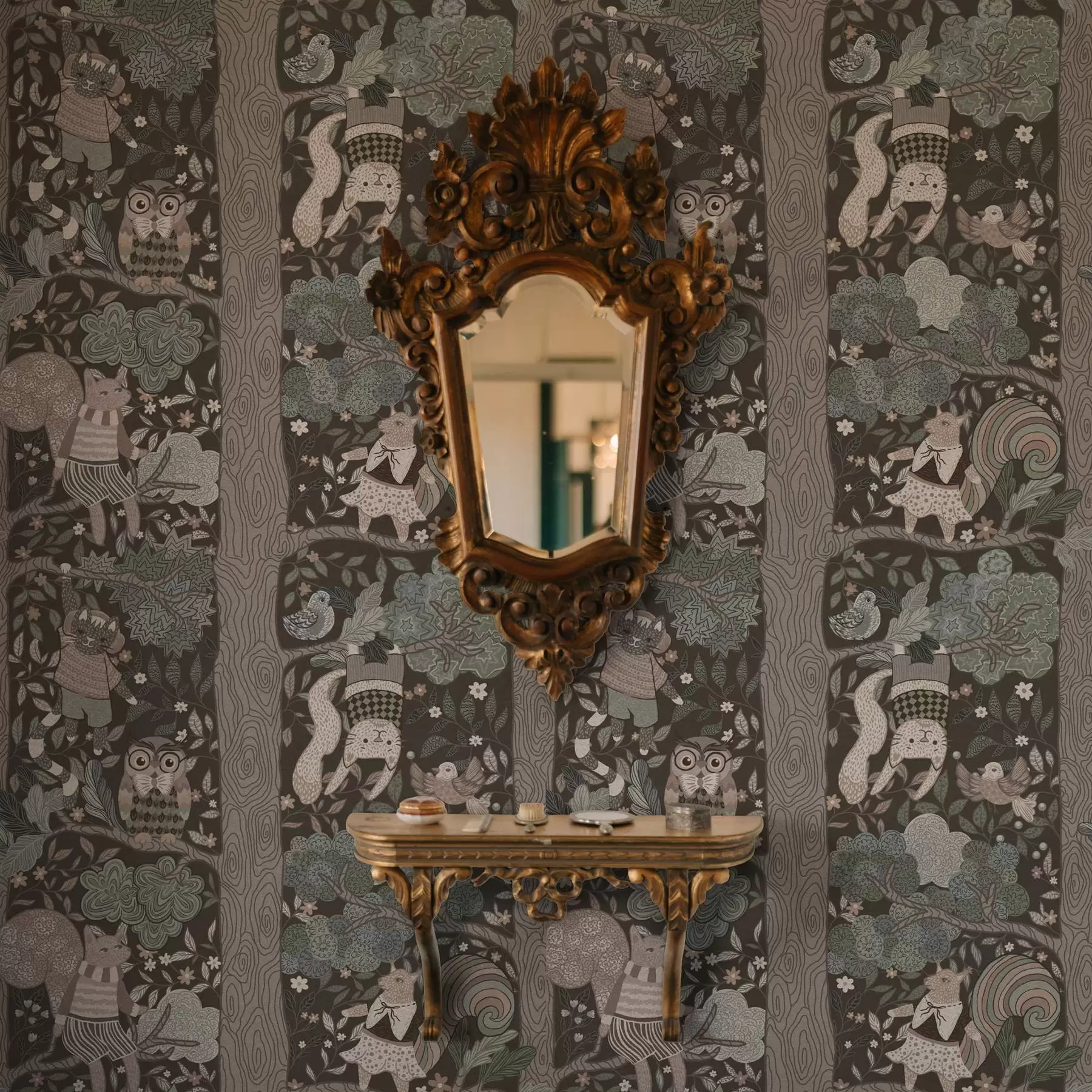 Papier peint Dessin graphique à la main de la nature dans le style ethno a00173