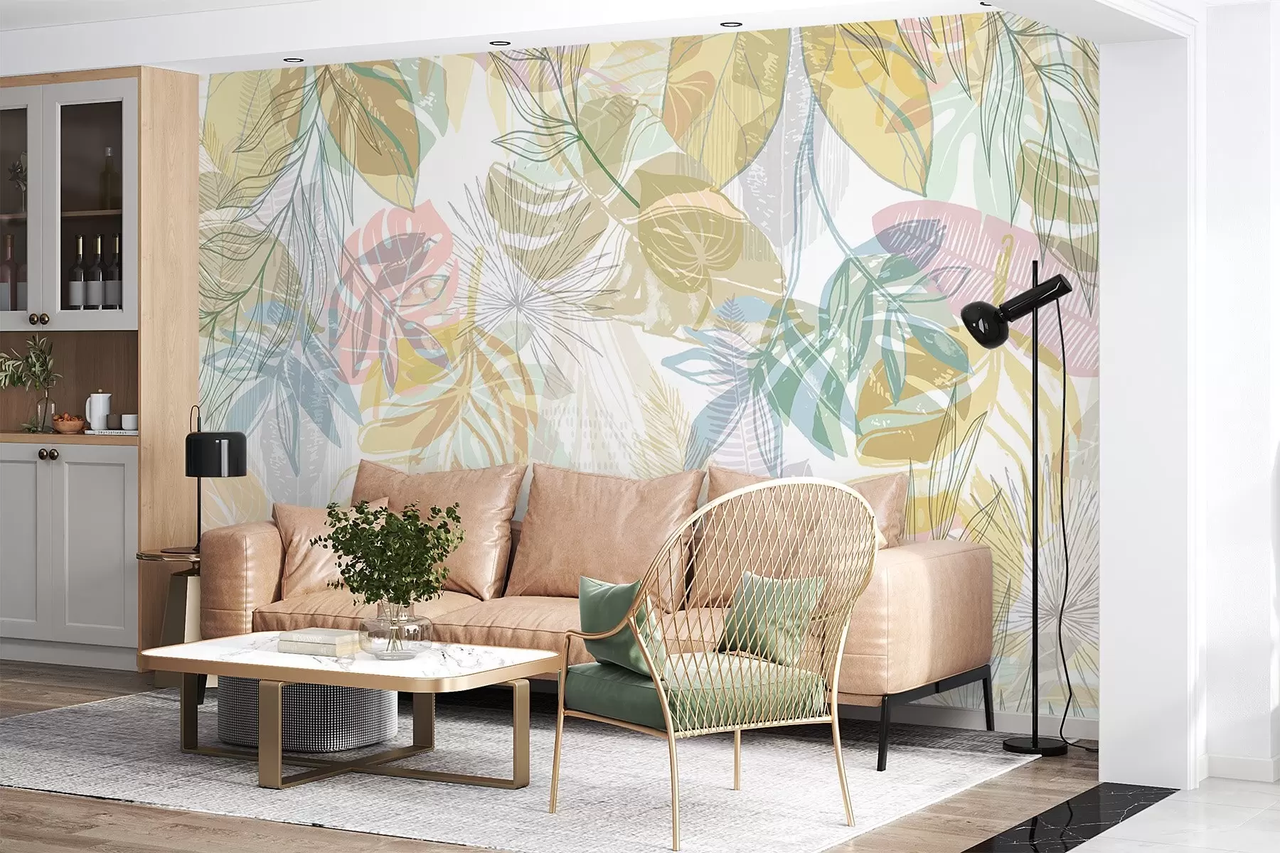 Papier peint Feuilles de palmier w04107v2