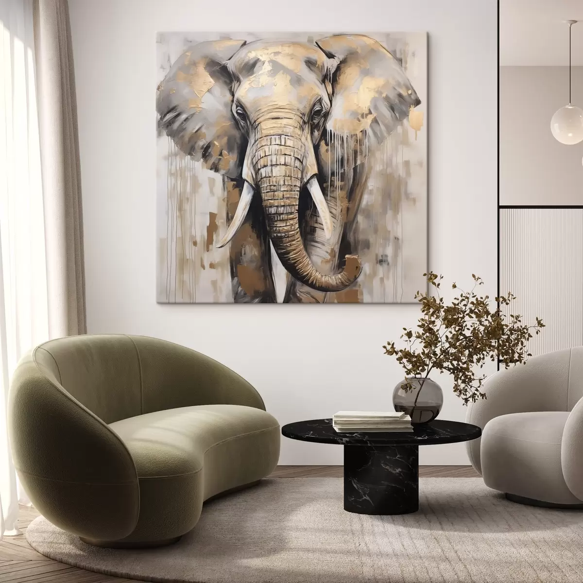 Tableau Peinture imitation éléphant s44700
