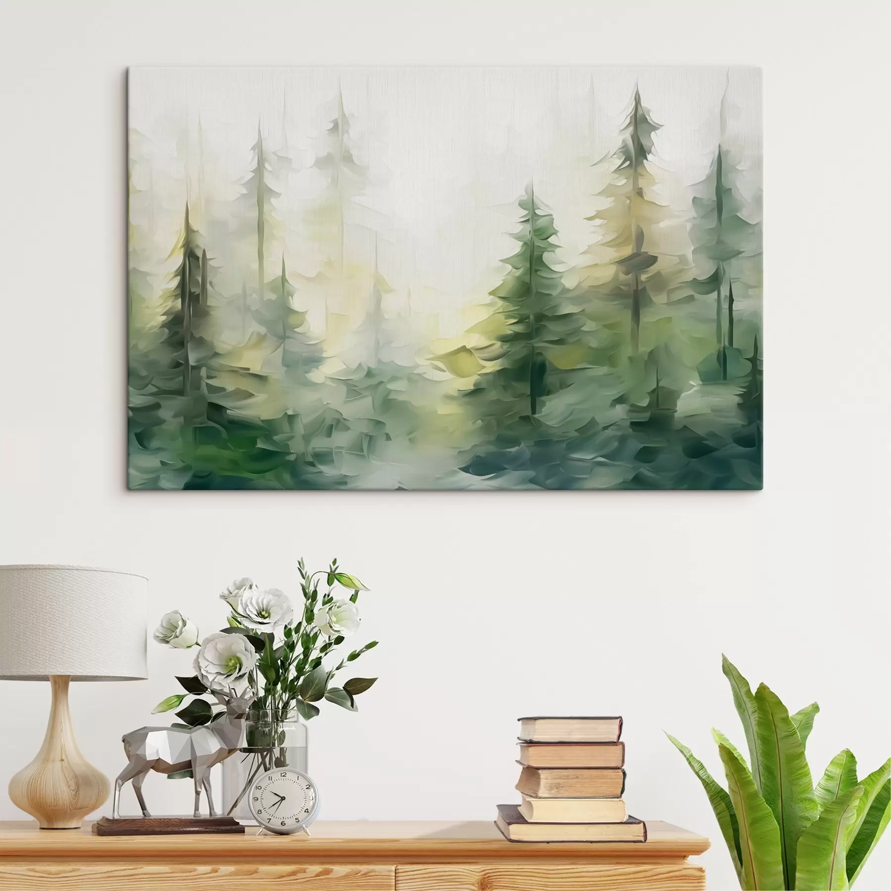 Papier peint Peinture imitation forêt s44708