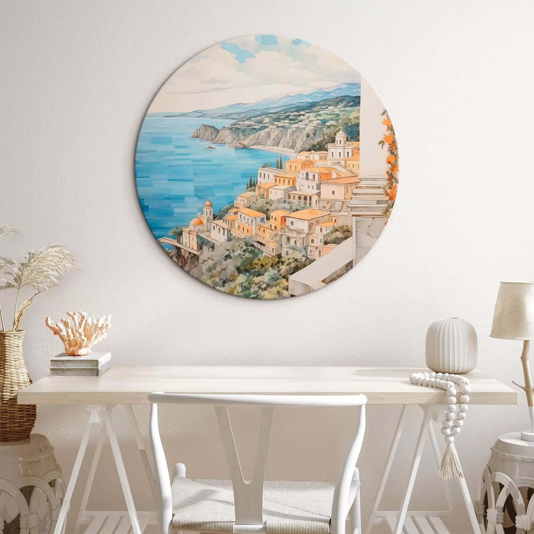 Tableau Ville au bord de la mer r44694