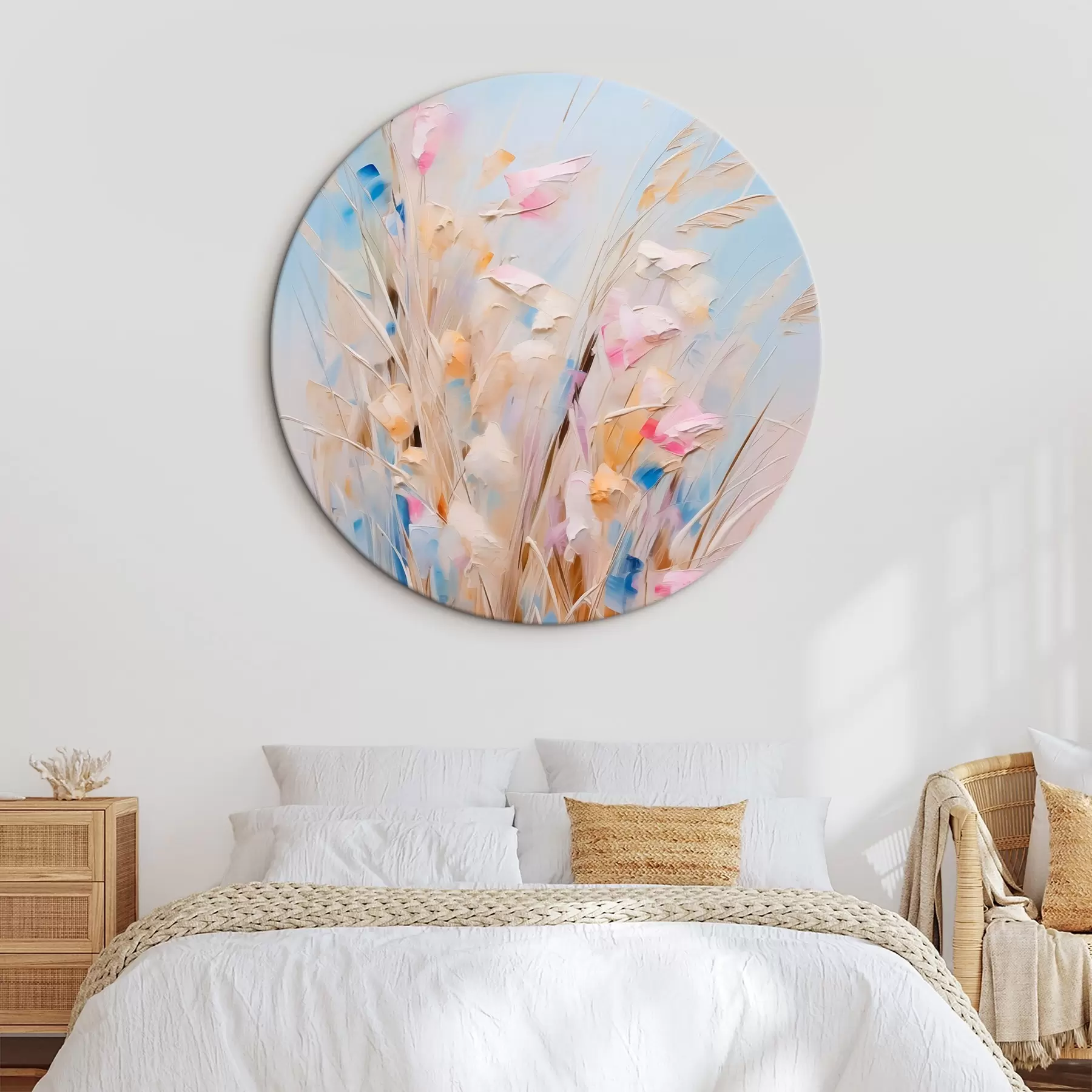 Tableau Peinture imitation herbes des champs r44696