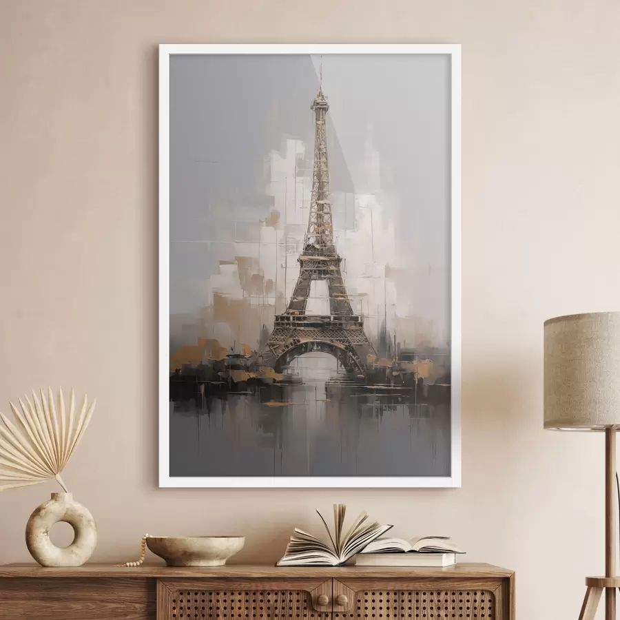 Papier peint Tour Eiffel imitation de peinture f44697